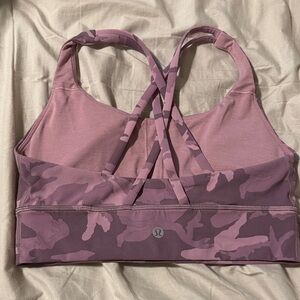 Lululemon Pink Camo Sports Bra size 6 in new condition